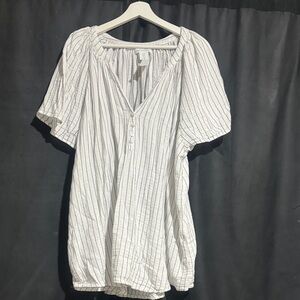 Striped White Blouse Cynthia Rowley